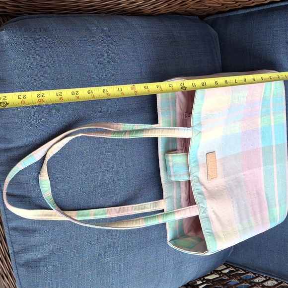 Lauren Ralph Lauren Vintage Plaid Pastel Handbag And Tote Bag - Picture 8 of 16